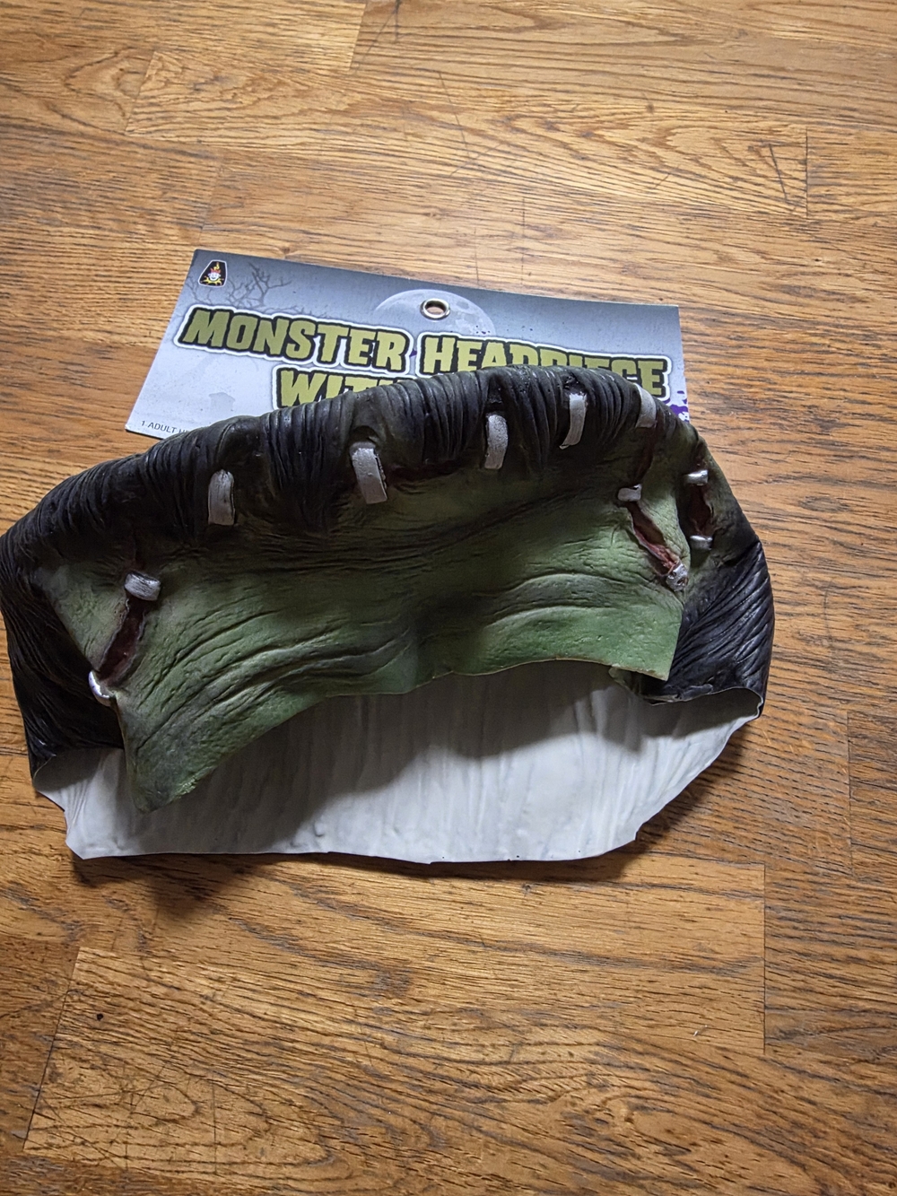 Monster Frankenstein Headpiece Green and Black Costume Accessory